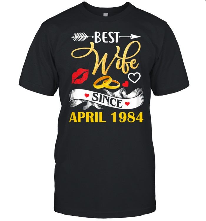 37 Wedding Anniversary Outfit Best Wife Since 1984  Classic Men's T-shirt