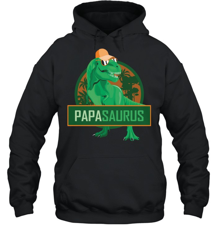 Papasaurus Papa Dinosaur Father Of A Birthday Boy Dino Party  Unisex Hoodie
