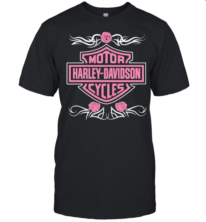 Pink Rose Motor Harley Davidson Cycles shirt Classic Men's T-shirt