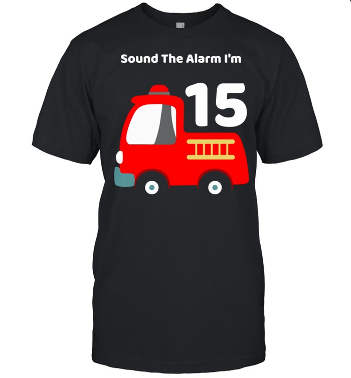 Fire Fighter Truck 15 Year Old Birthday 15th Bday  Classic Men's T-shirt