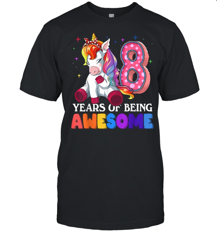 Unicorn 8Th Girl 8Th Years Being Awesome  Classic Men's T-shirt
