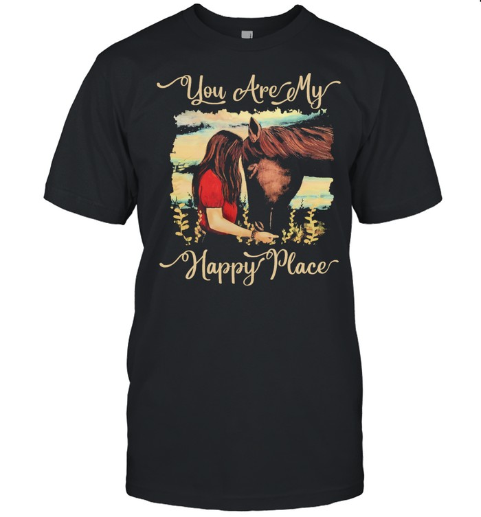Girl kisss Horse you are my happy place shirt Classic Men's T-shirt