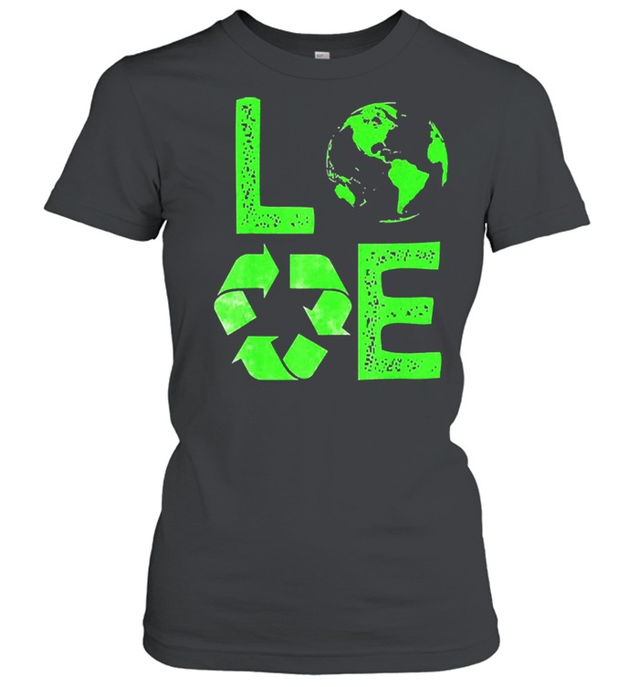 Love earth day 90s planet vintage recycling shirt Classic Women's T-shirt