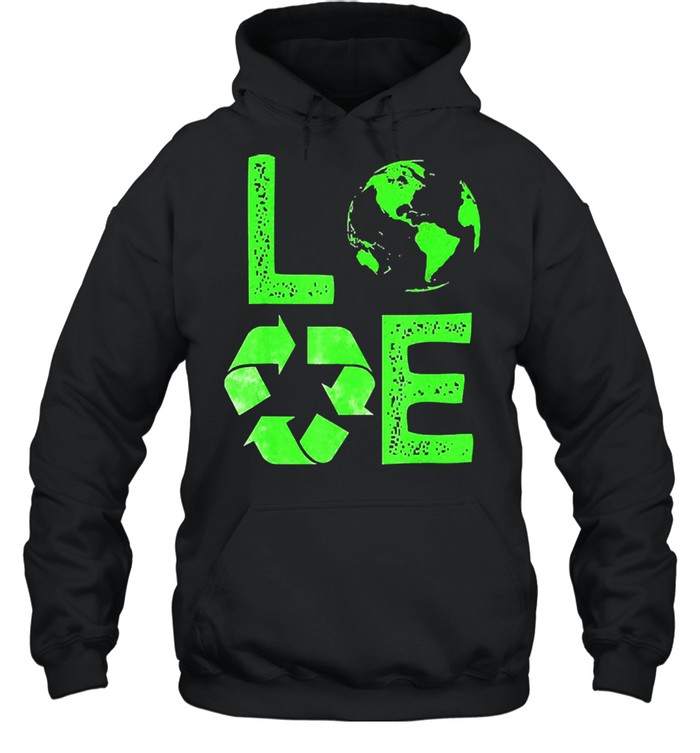 Love earth day 90s planet vintage recycling shirt Unisex Hoodie