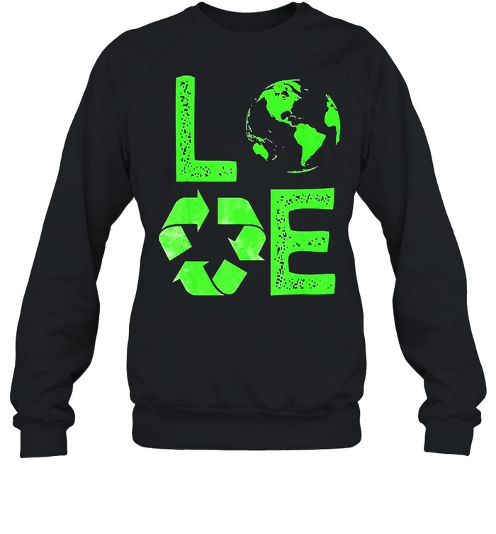 Love earth day 90s planet vintage recycling shirt Unisex Sweatshirt