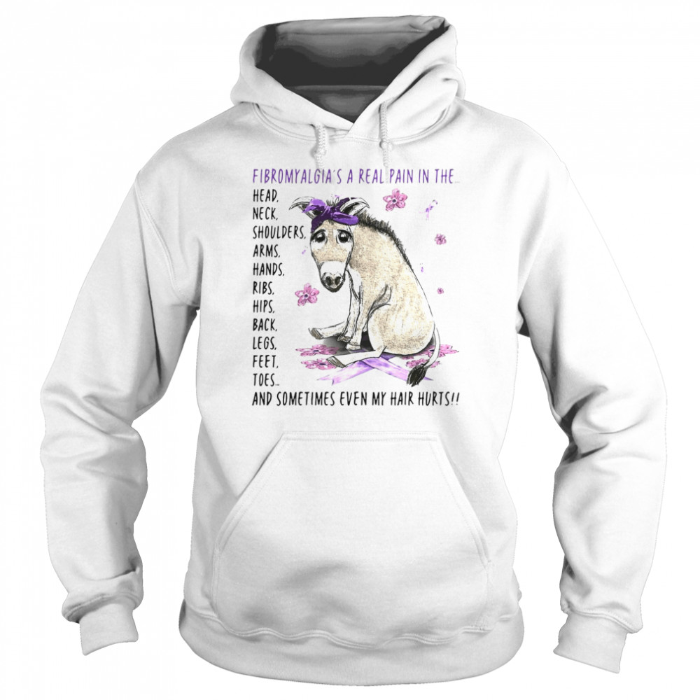 Donkey Fibromyalgia’s A Real Pain In The Body And Sometimes Even My Hair Hurts T-shirt Unisex Hoodie