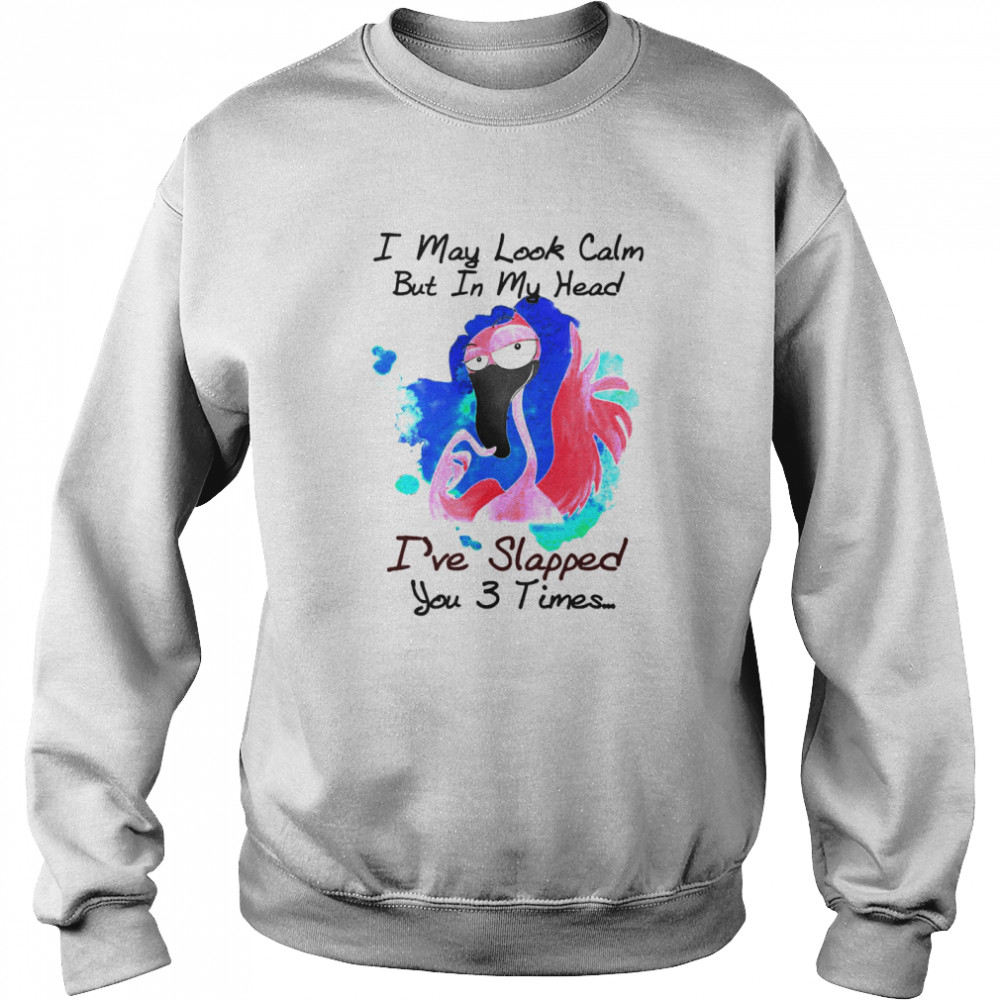 Flamingo I May Look Calm But In My Head I’ve Slapped You 3 Times T-shirt Unisex Sweatshirt