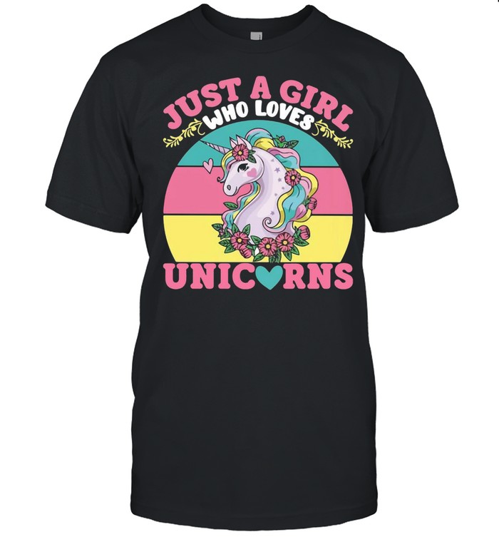 Just A Girl Who Loves Unicorns Vintage Retro T-shirt Classic Men's T-shirt