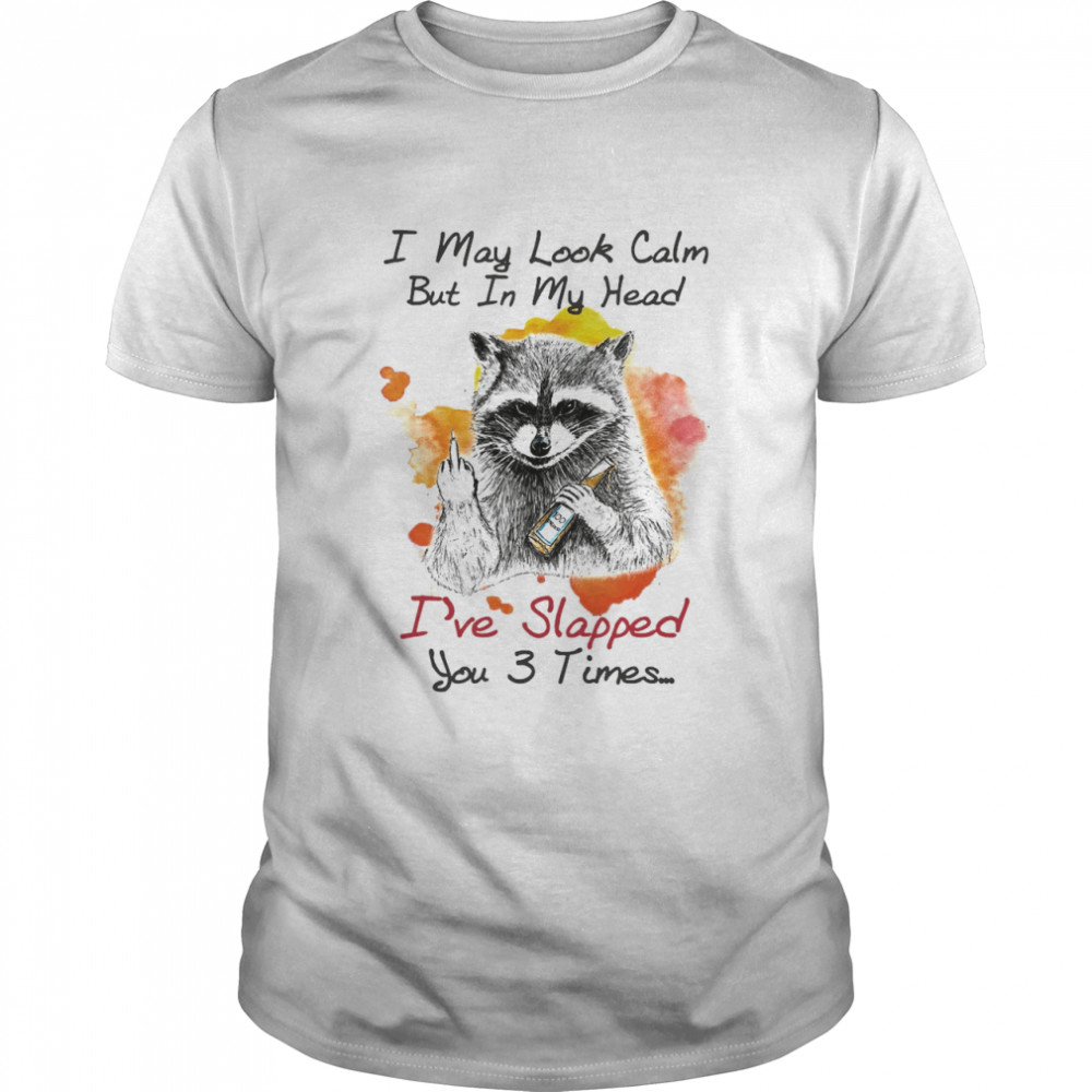 Raccoon I May Look Calm But In My Head I’ve Slapped You 3 Times T-shirt Classic Men's T-shirt