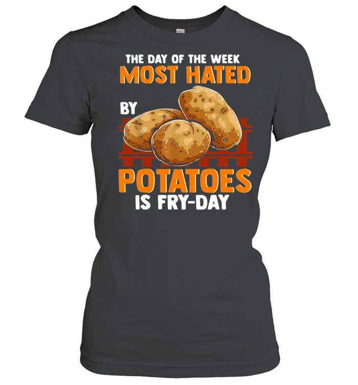 The Day Of The Week Most Hated Potatoes Is Fry-Day For Food Jokes Fry Day T-shirt Classic Women's T-shirt