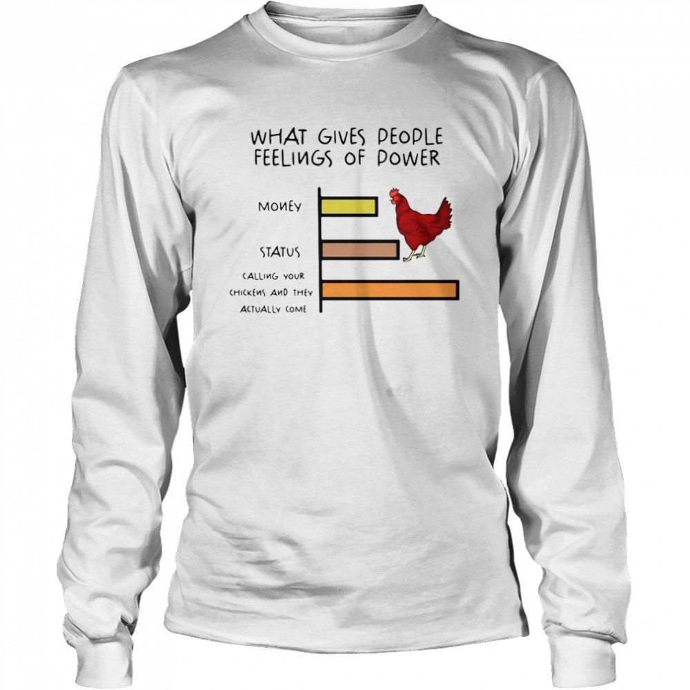 What Gives People Feelings Of Power Money Status Chicken T-shirt Long Sleeved T-shirt