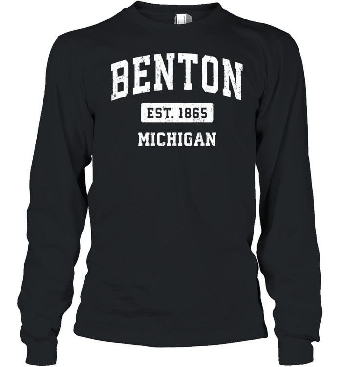 Benton Michigan MI Vintage Sports Established Design shirt Long Sleeved T-shirt