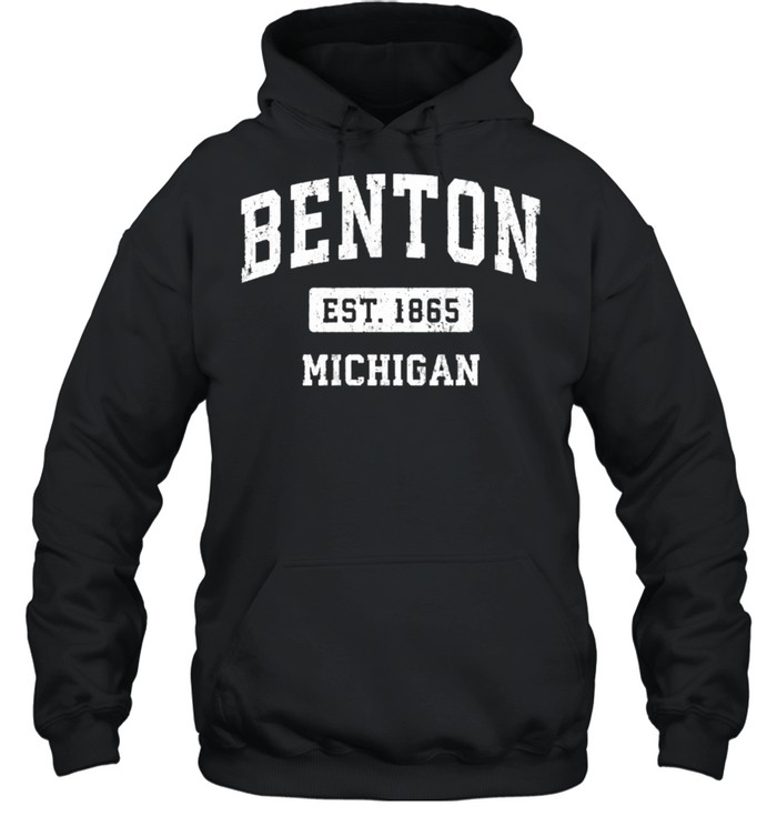 Benton Michigan MI Vintage Sports Established Design shirt Unisex Hoodie