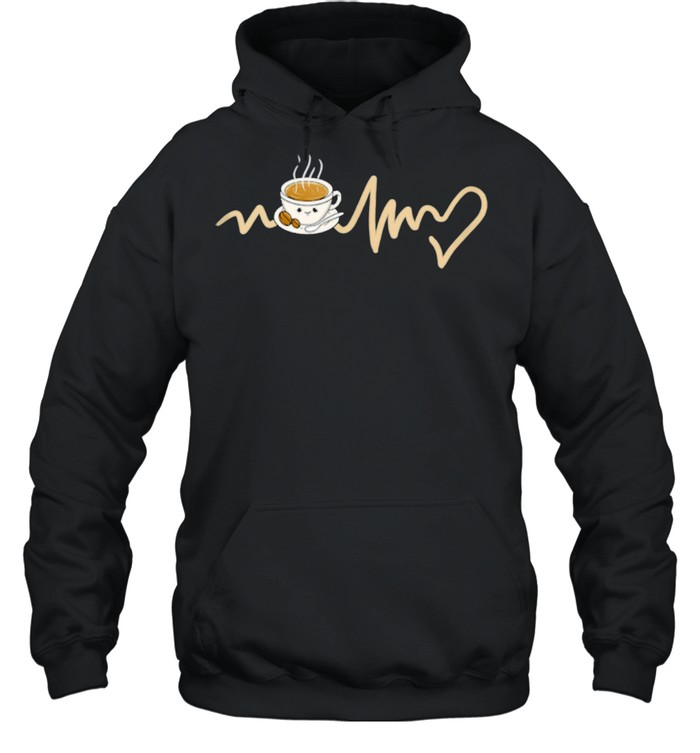 Kawaii Coffee Heartbeat shirt Unisex Hoodie