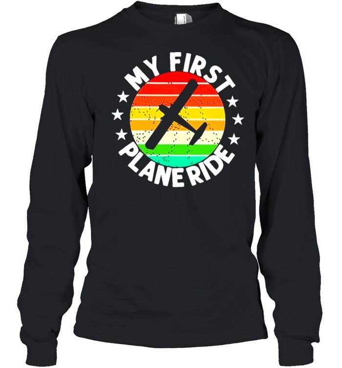 My First Plane Ride Retro Vintage shirt Long Sleeved T-shirt