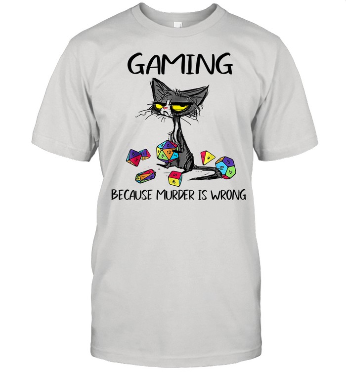 Gaming Because Murder Is Wrongs Black Cat Classic Men's T-shirt