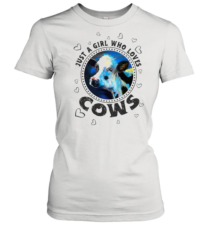 Just A Girl Who Loves Cows Square Magnet Vintage T-shirt Classic Women's T-shirt