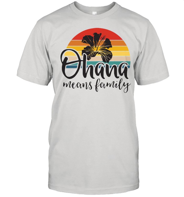 Ohana Means Family Hawaii Hibiscus Flower 70S Retro Hawaiian Vintage T-shirt Classic Men's T-shirt