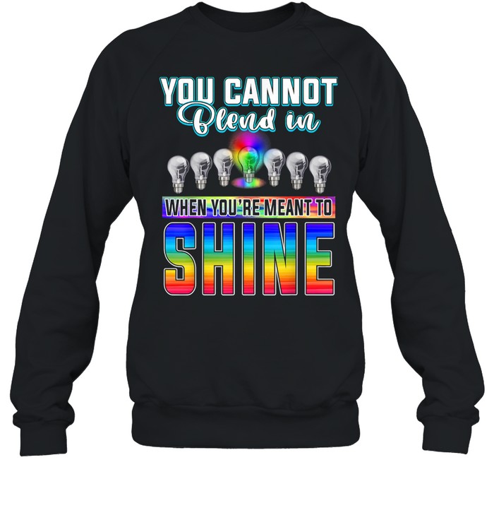 You Can't Blend In When Meant To Shine Neurodiversity LGBT Unisex Sweatshirt