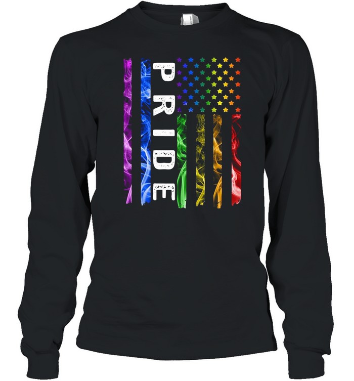 Color Pride American flag shirt Long Sleeved T-shirt