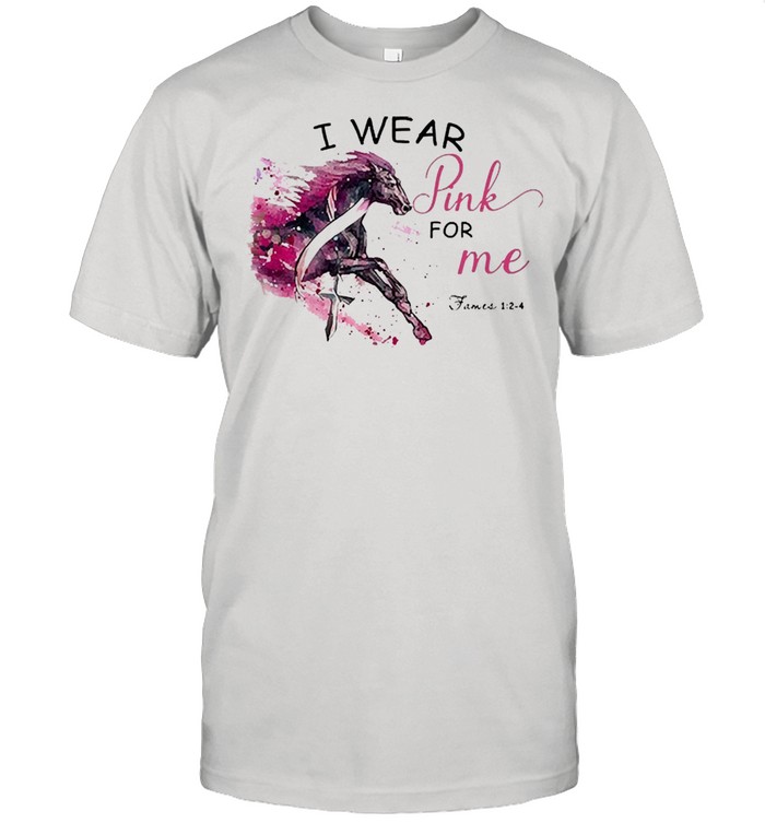 Horse breast cancer I wear pink for me shirt Classic Men's T-shirt