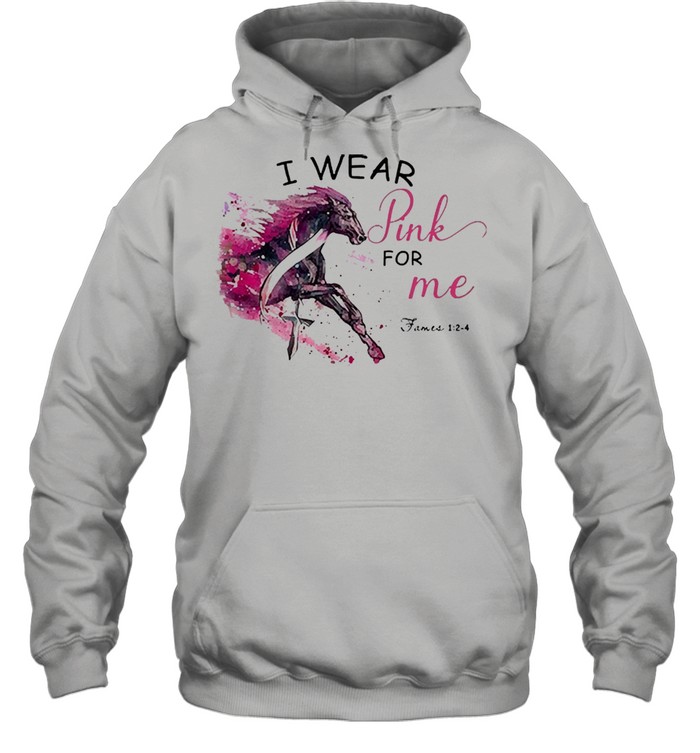 Horse breast cancer I wear pink for me shirt Unisex Hoodie