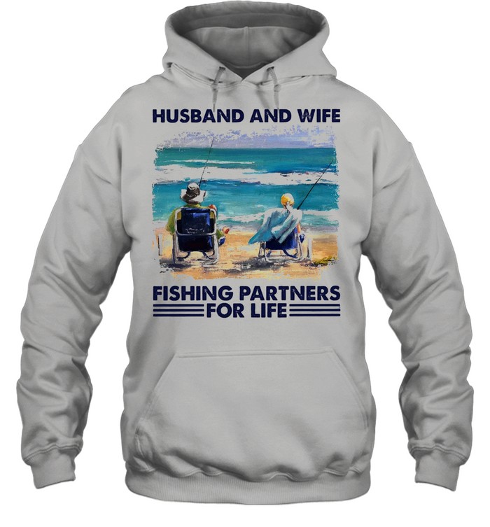 Husband and wife fishing partners for life shirt Unisex Hoodie