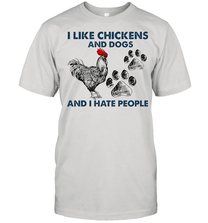 I like Chickens and dogs and I hate people shirt Classic Men's T-shirt