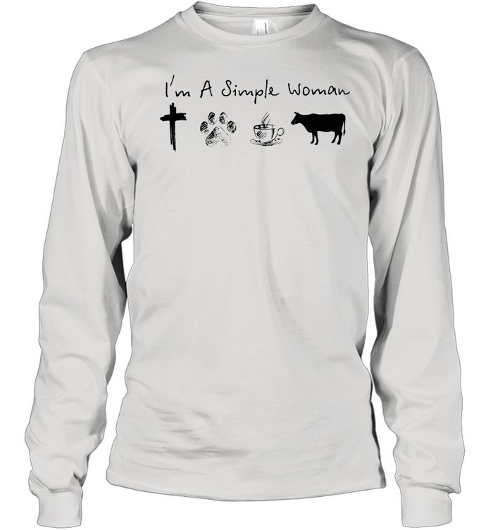 Im a simple woman Jesus dog coffee and horse shirt Long Sleeved T-shirt