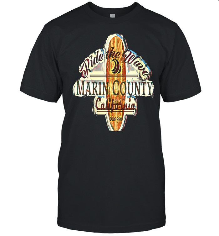 Marin County Surfing Distressed Vintage Retro Surfboard shirt