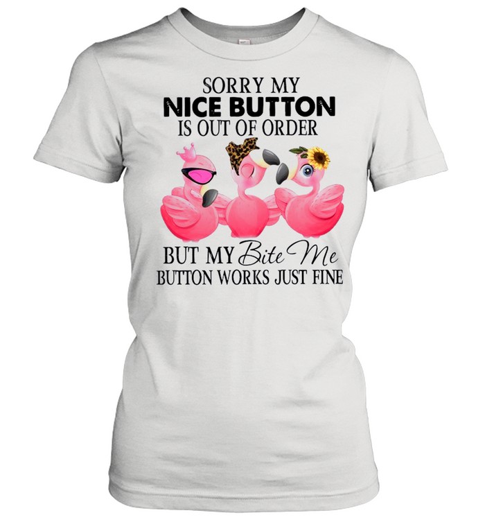 Sorry My Nice Button Is Out Of Order But My Bite Me Button Works Just Fine 2021 shirt Classic Women's T-shirt