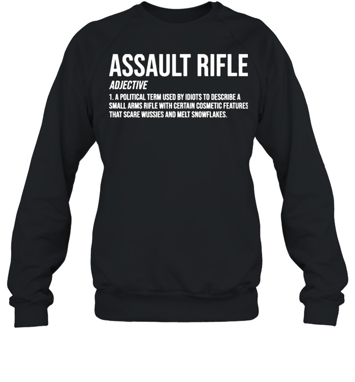 Assault Rifle Adjective A Political Term Used By Idiots To Describe A Small Arms Rifle  Unisex Sweatshirt