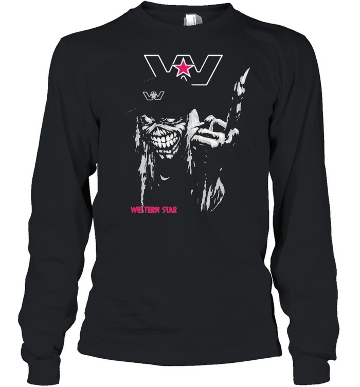 Skull Western Star Truck Logo Long Sleeved T-shirt