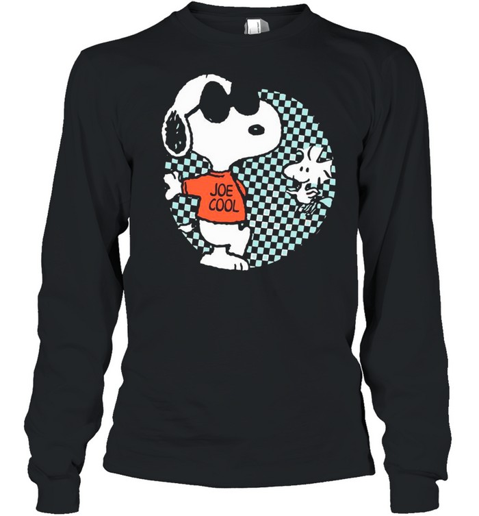 Snoopy Joe Cool And Woodstock Checkered Cartoon shirt Long Sleeved T-shirt