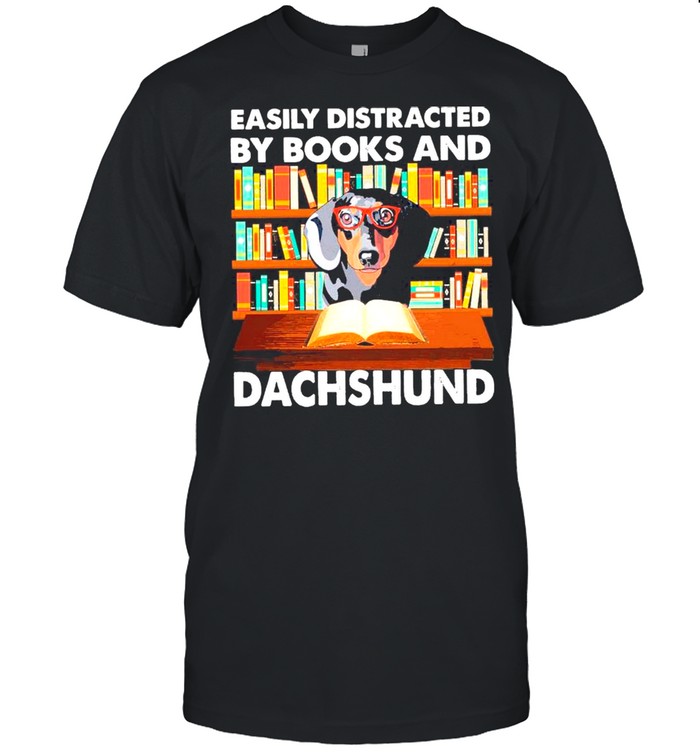 Easily Distracted By Books And Dachshund shirt Classic Men's T-shirt