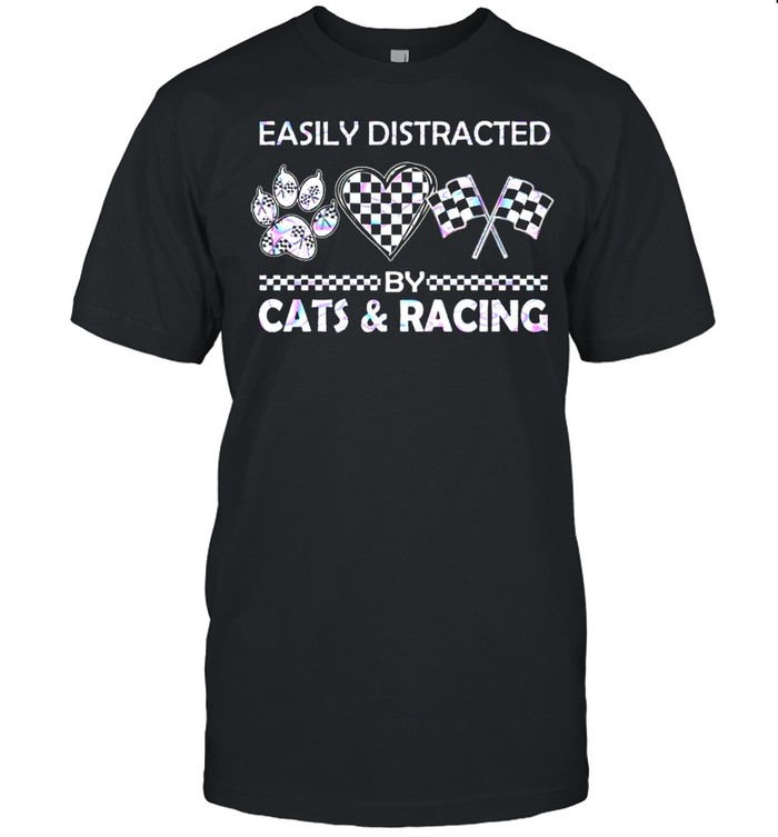 Easily distracted by cats and racing shirt Classic Men's T-shirt