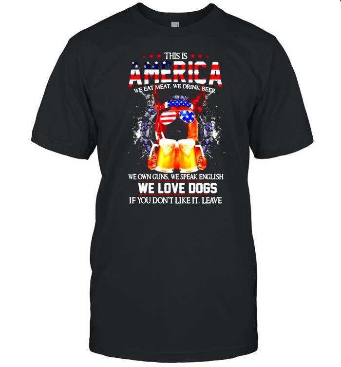 German Shepherd This is America we eat meat we drink beer shirt Classic Men's T-shirt