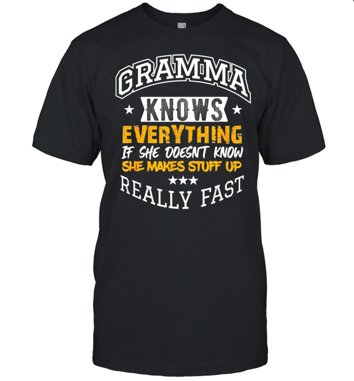 Gramma knows everything mom grandma grandkids mothers day shirt Classic Men's T-shirt