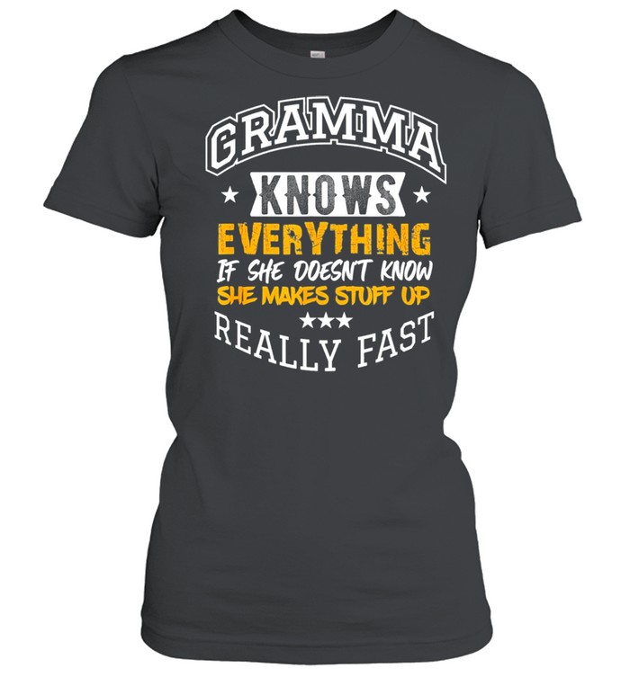 Gramma knows everything mom grandma grandkids mothers day shirt Classic Women's T-shirt