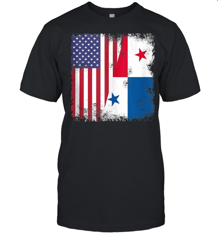 Half Panamanian Flag Vintage Panama USA shirt Classic Men's T-shirt