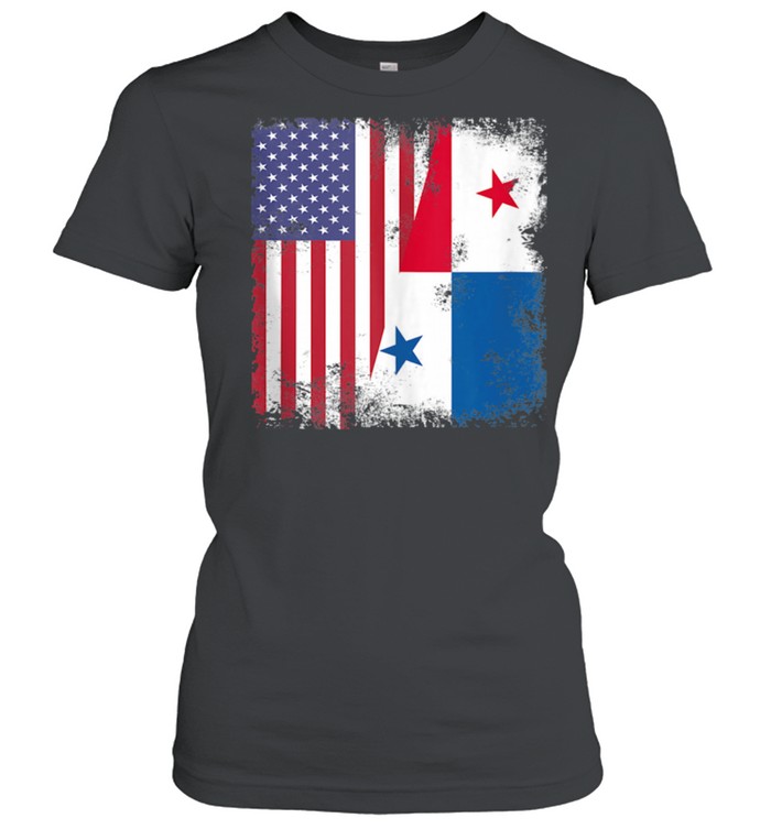 Half Panamanian Flag Vintage Panama USA shirt Classic Women's T-shirt