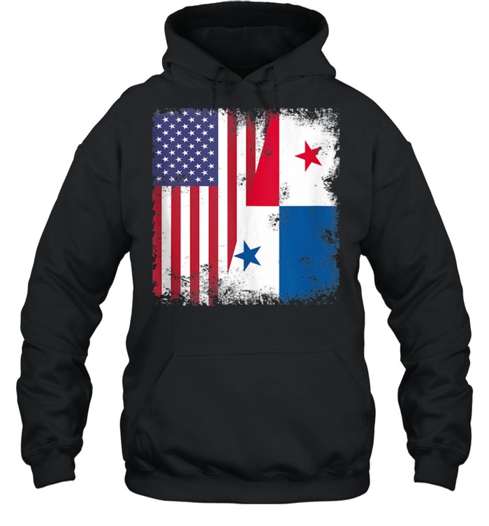 Half Panamanian Flag Vintage Panama USA shirt Unisex Hoodie