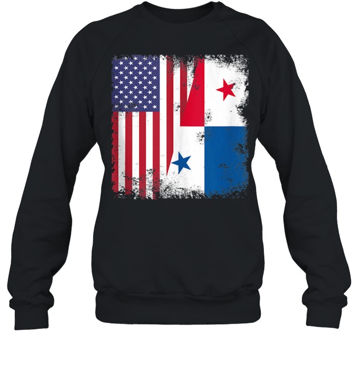 Half Panamanian Flag Vintage Panama USA shirt Unisex Sweatshirt