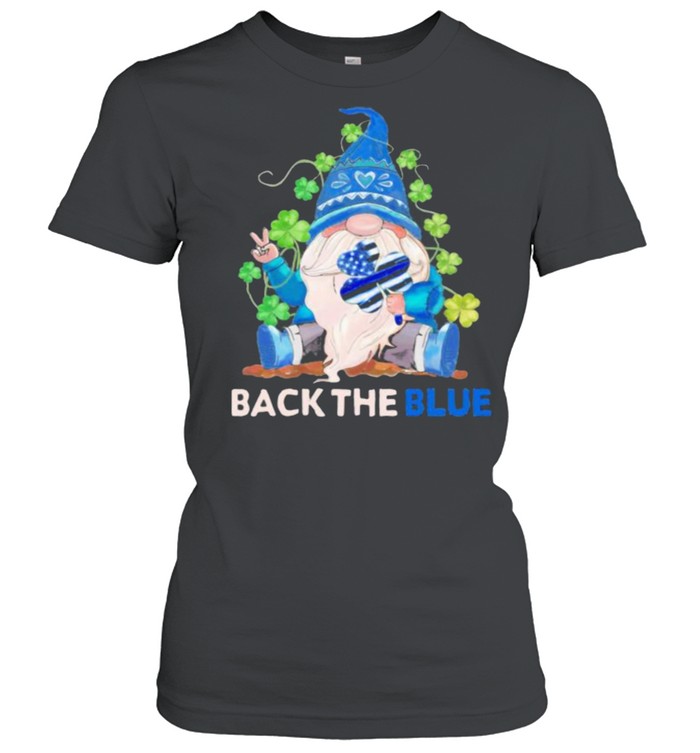 Back The Blue Police Gnome Patricks Day Classic Women's T-shirt