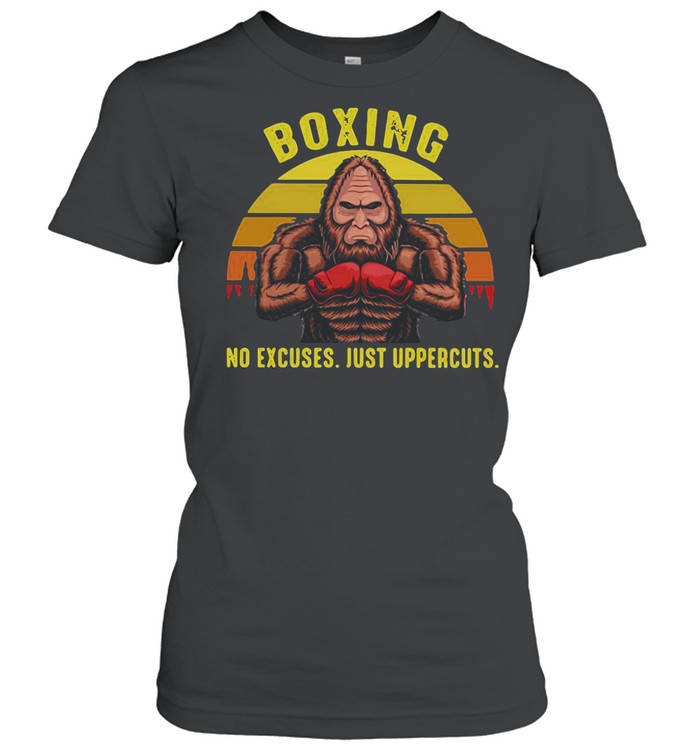 Bigfoot Boxing No Excuses Just Uppercuts Vintage Retro T-shirt Classic Women's T-shirt