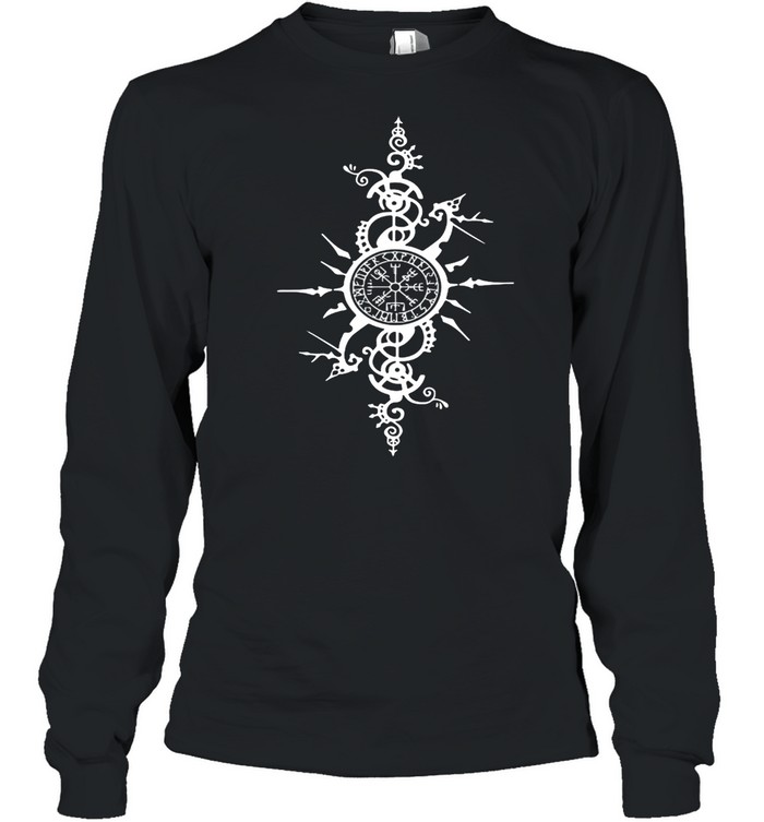 Celtic Viking Compass Vegvisir Rune Nordic Symbol T-shirt Long Sleeved T-shirt