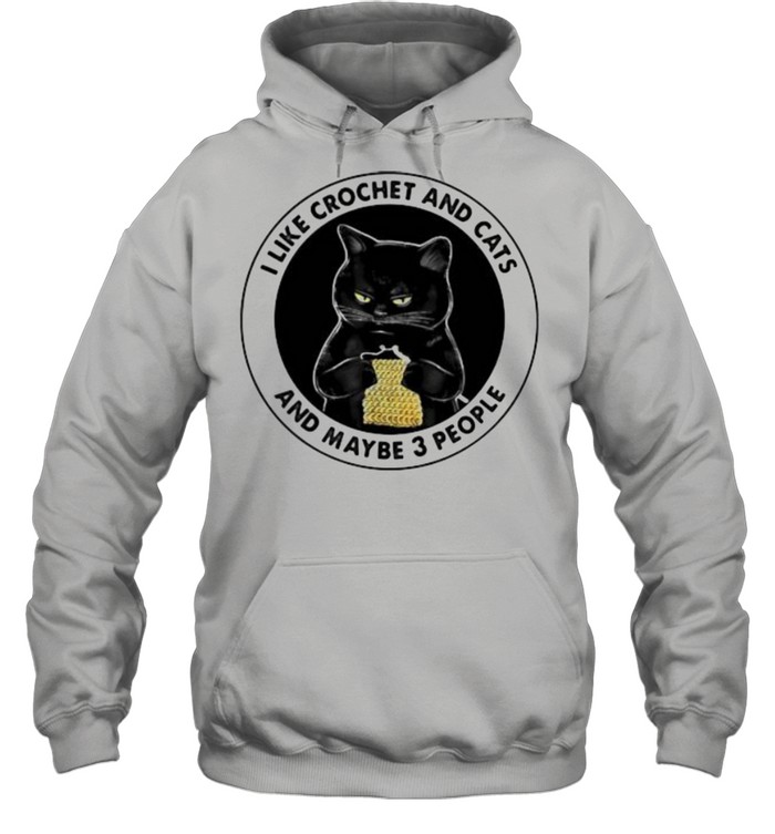 I Like Crochet And Cats And Maybe 3 People Cat Unisex Hoodie