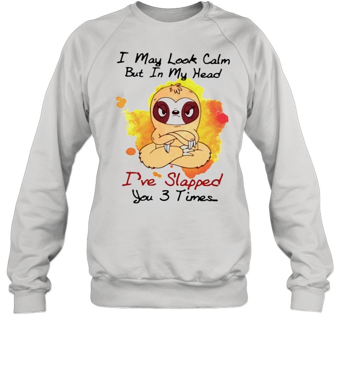 I May Look Calm But In My Head I’ve Slapped You 3 Times Sloth Unisex Sweatshirt