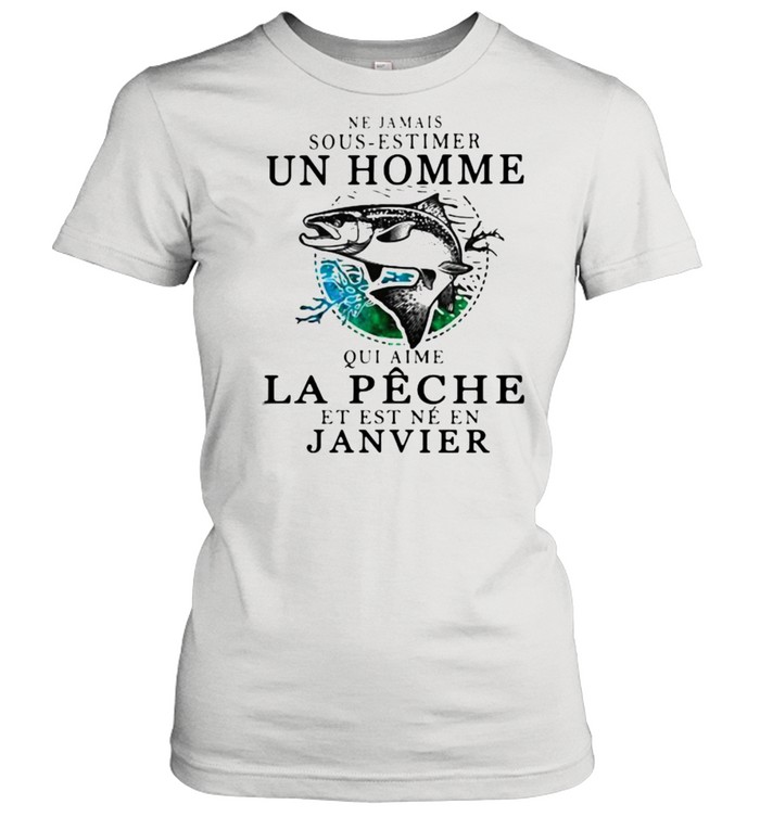 Ne jamais sous-estimer un homme – Pêche – Janvier fishing shirt Classic Women's T-shirt