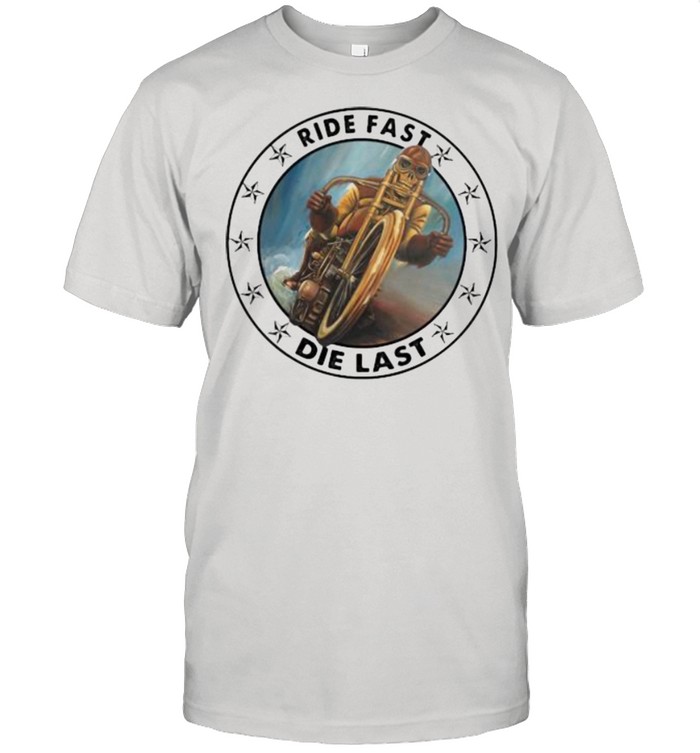 Ride Fast Die Last Skull Motorcycle Classic Men's T-shirt